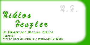miklos heszler business card