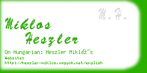 miklos heszler business card